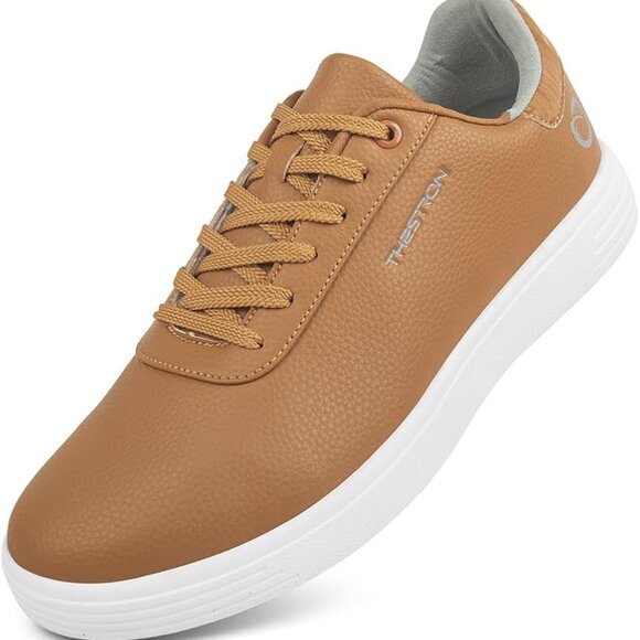 THESTRON Men's Golf Shoes, Lightweight Sneakers, Size 9, Tan - Picture 1 of 7